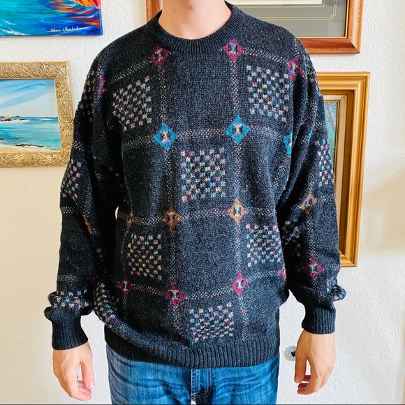 Vintage Other - Vtg 80s 90s Mark Shale Retro Pattern Sweater, L